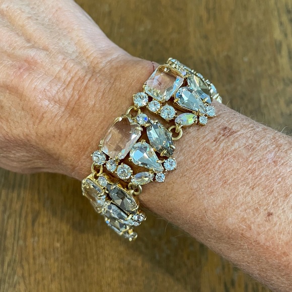 J. Crew Jewelry - J Crew Clear Crystal Marquise  Statement Bracelet